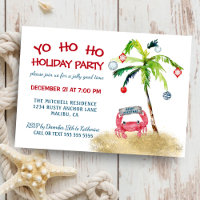Nautic Crab Tropical Palm Holiday Party