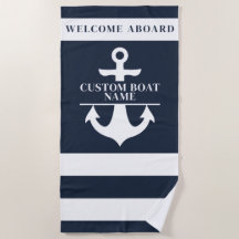 Nautic Custom Boat Name Anchor Navy Strichen