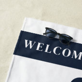 Nautic Custom Boat Name Anchor Navy Strichen Strandtuch (Beispiel)