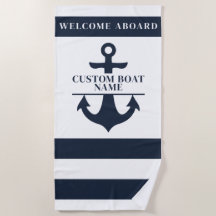 Nautic Custom Boat Name Anchor Navy Strichen
