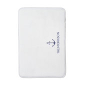 Nautic Custom Boat Name navvvy blauer Anker weiß Badematte (Vorderseite Vertikal)