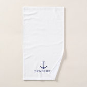 Nautic Custom Boat Name navvvy blauer Anker weiß Badhandtuch Set (Handtuch)