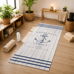 Nautic Custom Family Anchor White Wood Yogamatte
