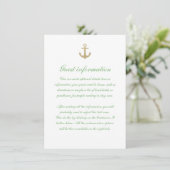 Nautic Custom Minze White Wedding Card Begleitkarte (Stehend Vorderseite)