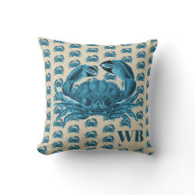 Nautic Custom Monogram Crab in Blue and Tan