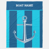 Nautic Customize Boat Name Anchor Navy Blue Fleecedecke (Vorderseite)