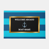 Nautic Customize Boat Name Anchor Navy Blue Fußmatte (Vorderseite)