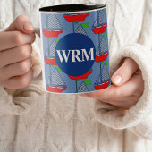 Nautic Customized Monogram Coffee Tasse Sailboat