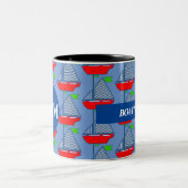 Nautic Customized Monogram Coffee Tasse Sailboat (Mittel)