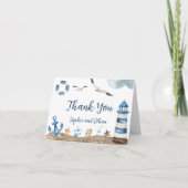 Nautic Dankeschön Babyduschkarte Dankeskarte (Vorderseite)