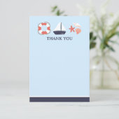 Nautic Dankeschön Flachkarte Dankeskarte (Stehend Vorderseite)