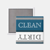 Nautic Dark Aquamarin Blue Disshwasher Dirty Clean Magnet (Vorderseite/Rückseite)