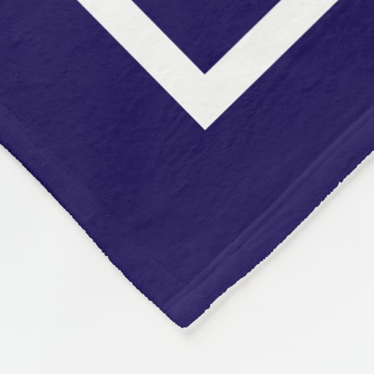 Nautic Dark Blue & White Anchor & Nachname Fleecedecke (Ecke)