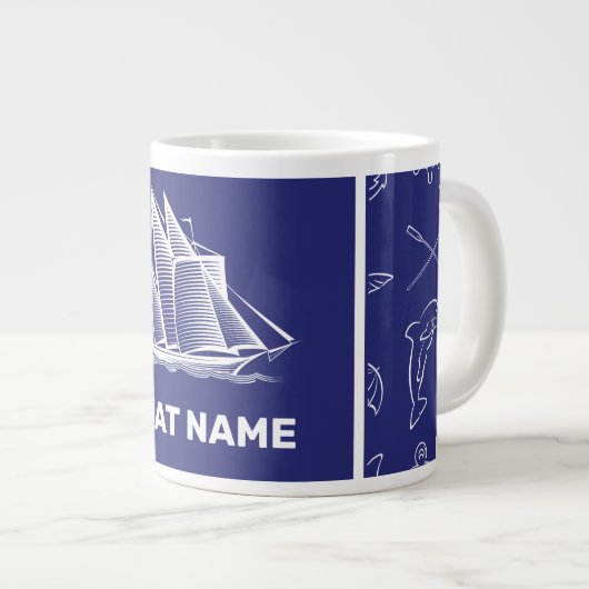 Nautic Design Navy Blue Cloud Tasse (Vorderseite Rechts)