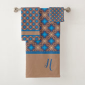 Nautic Diamond Pools & Stripes Pattern Badhandtuch Set (Insitu)