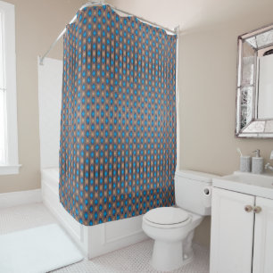 Nautic Diamond Pools & Stripes Pattern Duschvorhang