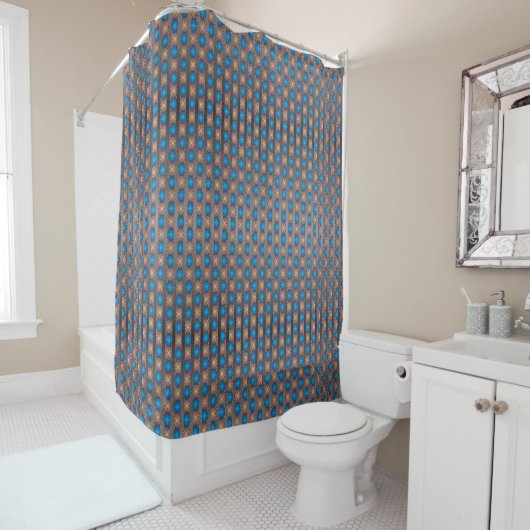 Nautic Diamond Pools & Stripes Pattern Duschvorhang (Beispiel)