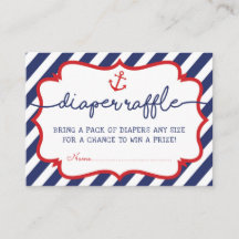 Nautic Diaper Raffle Beach Sea Baby Boy Navy Red