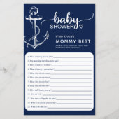Nautic, die Mama Best Baby Shower Navy kennt (Vorderseite)