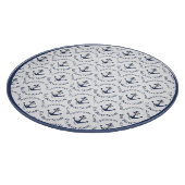 Nautic Family Boat Name Navy Anchor Schneidebrett (Ecke)