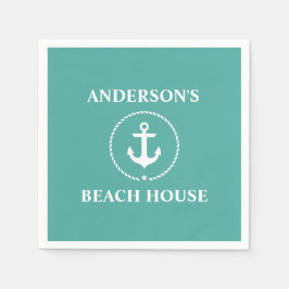 Nautic Family Name Beach House Serviette