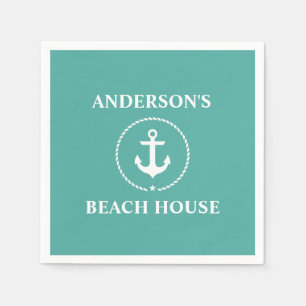 Nautic Family Name Beach House Serviette
