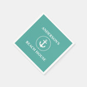 Nautic Family Name Beach House Serviette (Ecke)