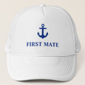 Nautic First Mate Anchor White Truckerkappe (Vorderseite)