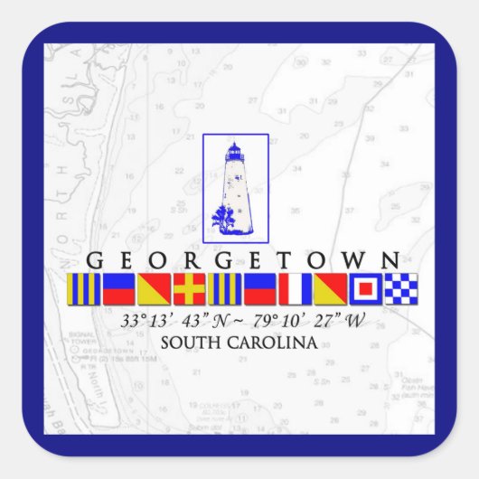 Nautic Flags Georgetown South Carolina Stickers (Vorderseite)