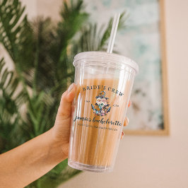 Nautic Floral Anchor | Monogramm Bachelorette Acryltrinkbecher