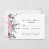 Nautic Floral Anchor Wedding RSVP Einladung (Vorderseite)
