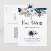 Nautic Floral | Ankündigung über den Umzug einer n (Vorne/Hinten)