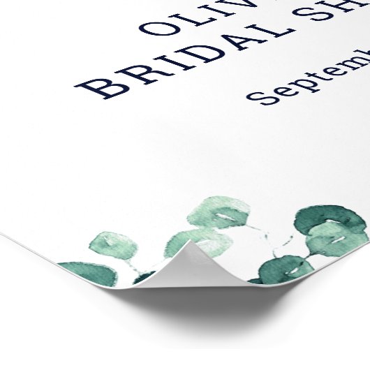 Nautic Floral | Begrüßungszeichen für Brautpartys Poster (Ecke)