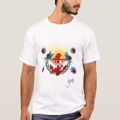 Nautic Floral Red Anchor Blue T-Shirt (Vorderseite)