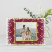 Nautic Foto Red Christmas Weihnachtskarte Feiertagskarte (Stehend Vorderseite)