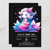 Nautic Fun Mermaid Birthday Einladung (Vorne/Hinten)