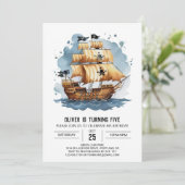 Nautic Fun Treasure Karte Pirate Geburtstag (Stehend Vorderseite)