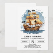 Nautic Fun Treasure Karte Pirate Geburtstag (Vorne/Hinten)