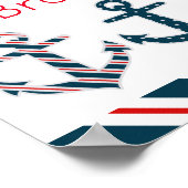 Nautic Gemustert Anchors Poster Print (Ecke)