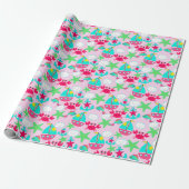 Nautic Gift Wrap Blue Pink Yellow Green Crabs Geschenkpapier (Ungerollt)