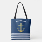Nautic, Gold Anchor Navy Blue Striping Tasche (Rückseite)