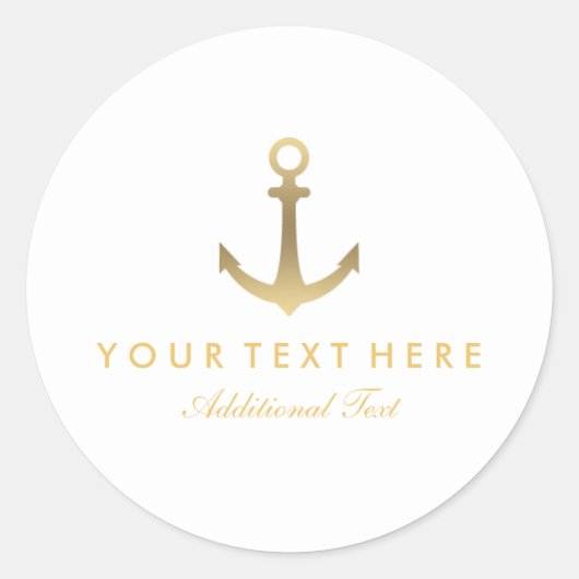 Nautic Gold Anchor Sticker (Vorderseite)