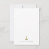 Nautic Gold Anchor White Response RSVP Card Karte (Rückseite)