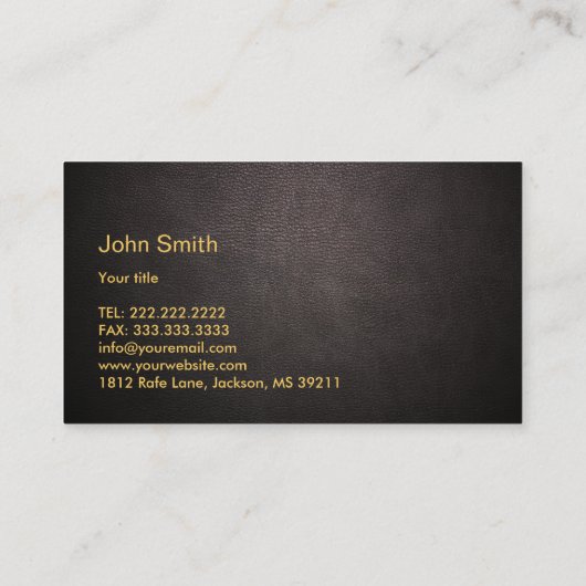 Nautic Gold Anchor Wood & Leather Visitenkarte (Rückseite)