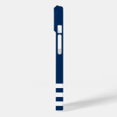 Nautic, Gold Boat Wheel, Navy Blue Stripes Case-Mate iPhone Hülle (Rückseite / Links)