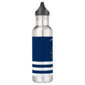 Nautic, Gold Boat Wheel, Navy Blue Stripes Edelstahlflasche (Links)