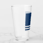Nautic, Gold Boat Wheel, Navy Blue Stripes Glas (Rechts)