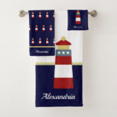 Nautic Gold und Marineblau Badetuch Badhandtuch Set (Insitu)