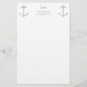 Nautic Gray Anchor Briefpapier (Vorderseite)