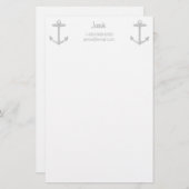 Nautic Gray Anchor Briefpapier (Vorne/Hinten)